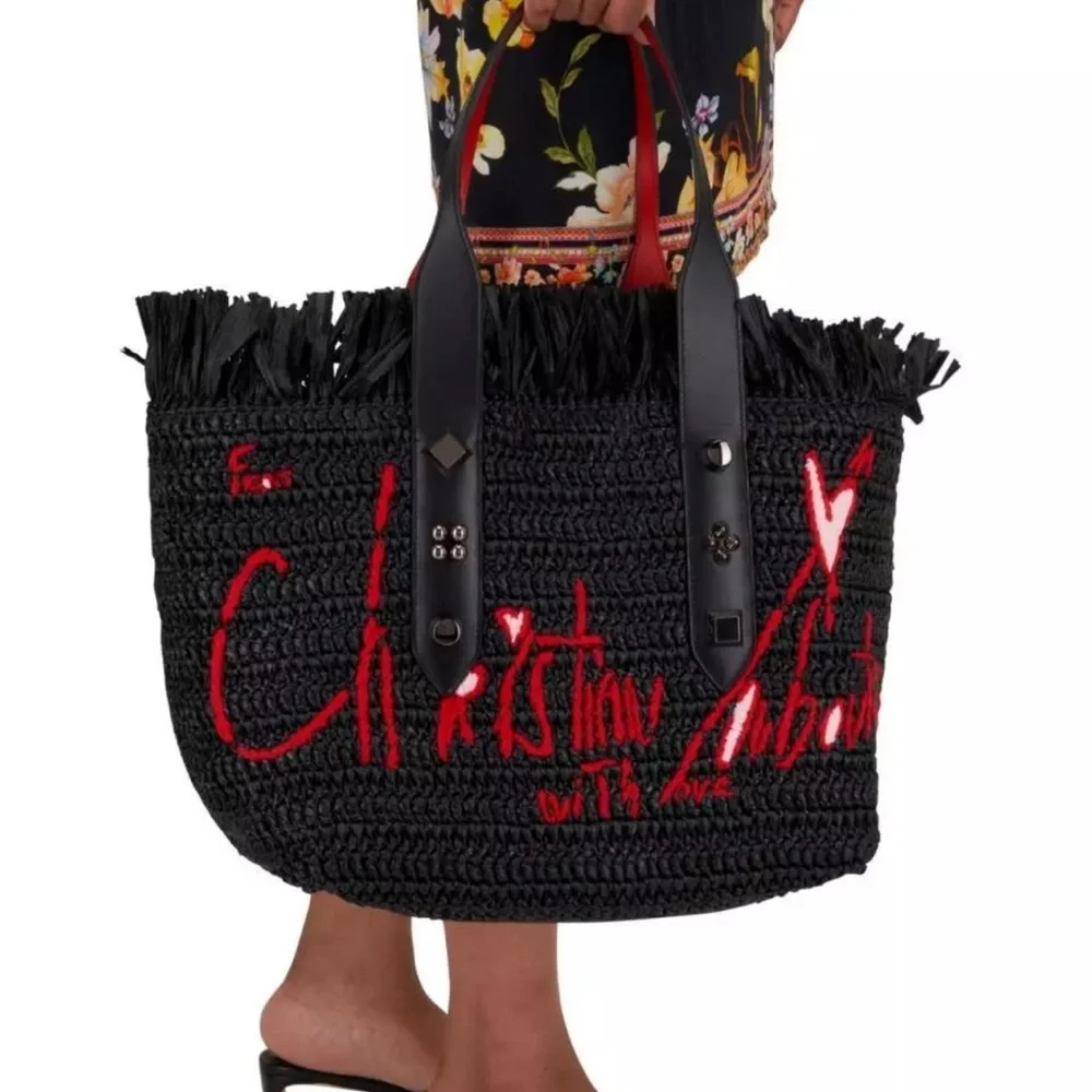 Christian Louboutin Black and Red Tote Bag